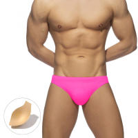 Bragas De Natación Para Hombres Sexy Sólido Low-Waist Con Empuñadura Y Acolchado Shorts De Playa Surfismo Baño Deportivo De Polyester Y Spandex - details 12