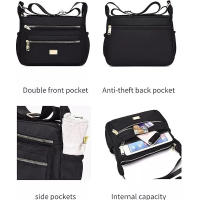 Bolso Cruzado De Mujer En Tela Oxford Simple Bolso De Hombro Multicapa Impermeable Monedero Lady Bolsa De Mano Estilo Fashion - details 2