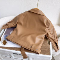Chaqueta De Cuero PU Para Niñas Primavera Otoño Cierre De Cremallera Moda Corta Atractiva Ropa Exterior Clásica Para Bebés Y Niños De 2 a 8 Años Tallas 90-100-110-120-130-140 - details 11