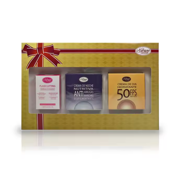 Nurana - Pack Regalo Antimanchas - Crema facial hidrantante FPS50 + Crema facial noche Antimanchas + Flash Lifting - 1