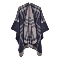 Chal clásico para dama, combinable con todo, para las cuatro estaciones, de imitación de cachemira gruesa, con cuadros divididos, capa de pasarela - details 9