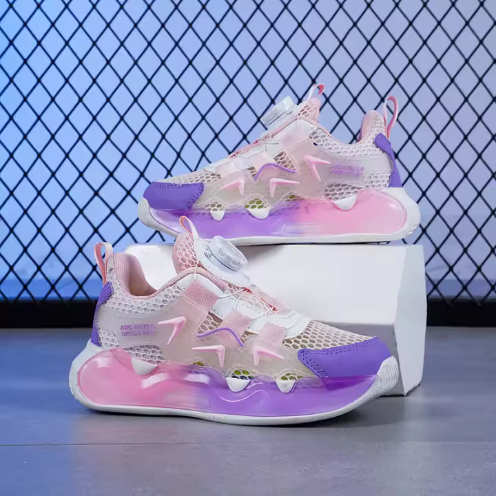 Zapatillas De Verano Para Niños Y Niñas Con Hebilla Rotativa Y Luz Propia Zapatos De Caminar Transpirables Talla True Fit Material Superior De Malla - 1