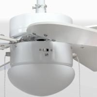 Basic Ventilador de techo con luz, E27, 15 vatios, blanco, 76,2x76,2x41,5 cm - details 3