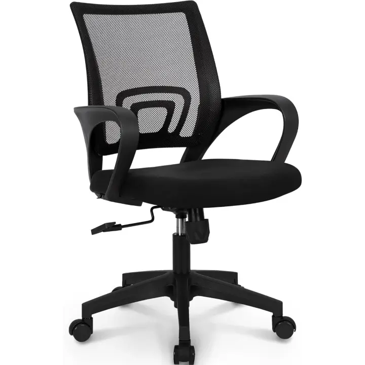 JUPPLIES Silla Escritorio Ergonomica - Silla Oficina con Apoyo Lumbar, Estructura de Acero, Malla Transpirable, Ruedas Giratorias 360° Soporta hasta 120kg (Ergonómica sin reposacabezas) - 1
