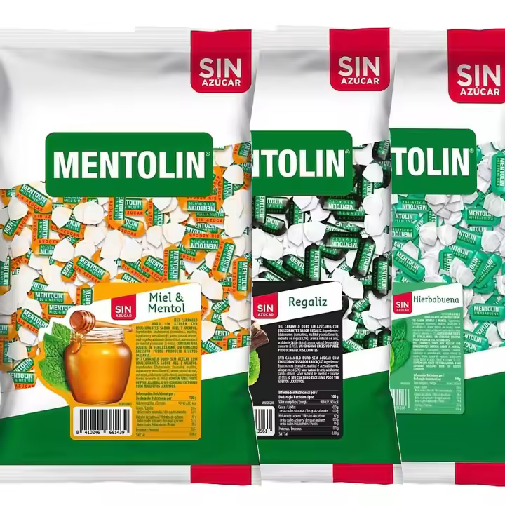 MENTOLIN PACK 3 Kg caramelos sin azúcar duros Miel Mentol & Regaliz & Hierbabuena - 1