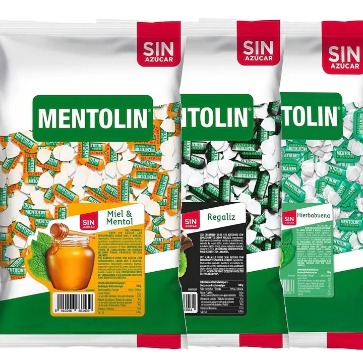 MENTOLIN PACK 3 Kg caramelos sin azúcar duros Miel Mentol & Regaliz & Hierbabuena - 1