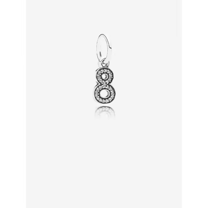 Pandora - Charm Colgante número 8, Rodeado cúbica transparent-Plata de Legislación - 1