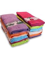 MAXHOME - Pack de 6 paños de cocina 100% algodón rizo 50×50 cm – trapos suaves y absorbentes con bordado decorativo – colores surtidos y diseño aleatorio – ideales para limpieza, secado y decoración de cocina - details 0