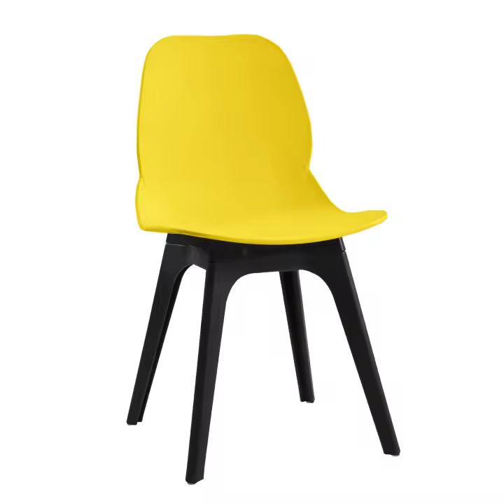 Silla ARIES, polipropileno negro y amarillo - 1