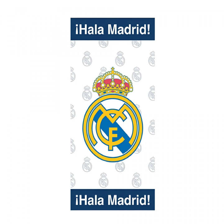 Real Madrid CF - Toalla de microfibra infantil 70x140 cm Hala Madrid Oficial para playa y piscina con secado rápido y textura suave