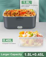 Fiambrera Eléctrica 1.5L 60W, 12V/24V+220V Gran Comida Térmico con Bolsa y Acero Inoxidable Tenedor Cuchara para Coche Camión Oficina - details 2