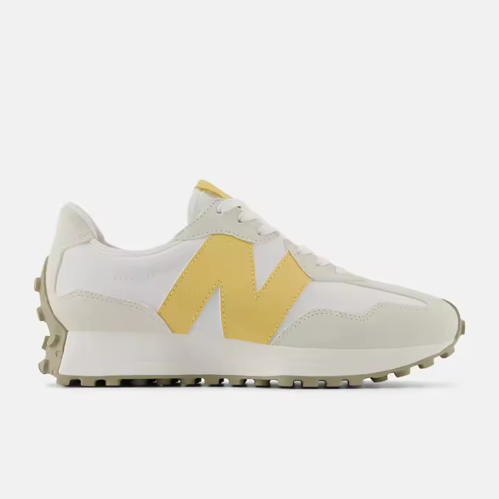 Zapatillas Blancas y Amarillas New Balance 327 Sea Salt con Sand Dune - 1