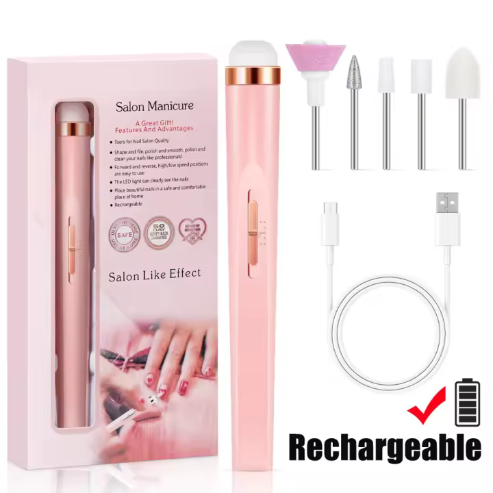BIT Juego de hilo Eléctrico para uñas, juego de manicura inalámbrico recargable, pulidor de uñas portáthil with Luz - 1