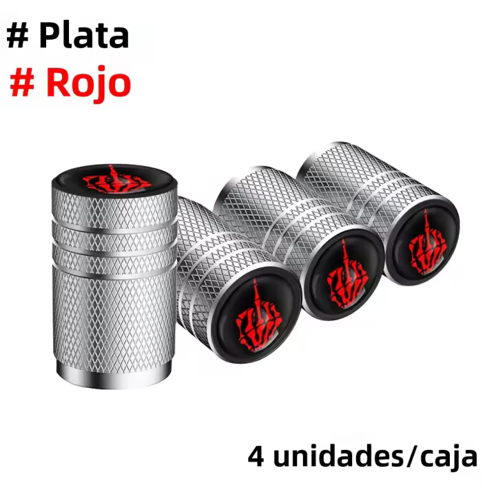 Juego De 4 Tapones De Válvula De Neumático Para Coche Y Motocicleta Estilo De Calavera Cubierta De Polvo Para Vehículos - 1