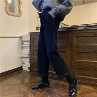 Pantalones Anchos De Corduroy Vintage Para Mujer Cintura Alta Con Bolsillos Pantalones Rectos Casuales De Color Negro Estilo Coreano Streetwear Talla Grande - details 20