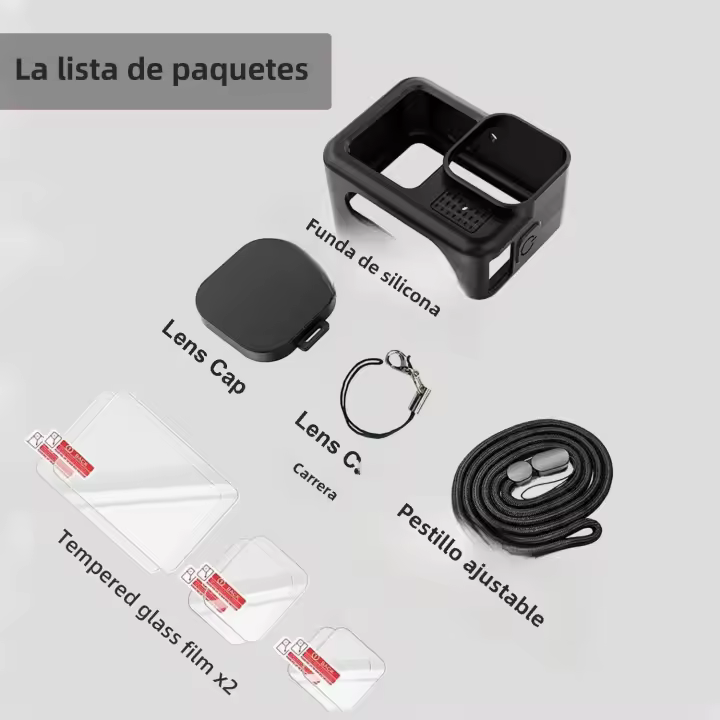 Funda Protectora De Silicona Para GoPro Hero 13 Con Protector De Pantalla De Vidrio Templado Y Tapa De Lente Compatible Con GoPro - 1