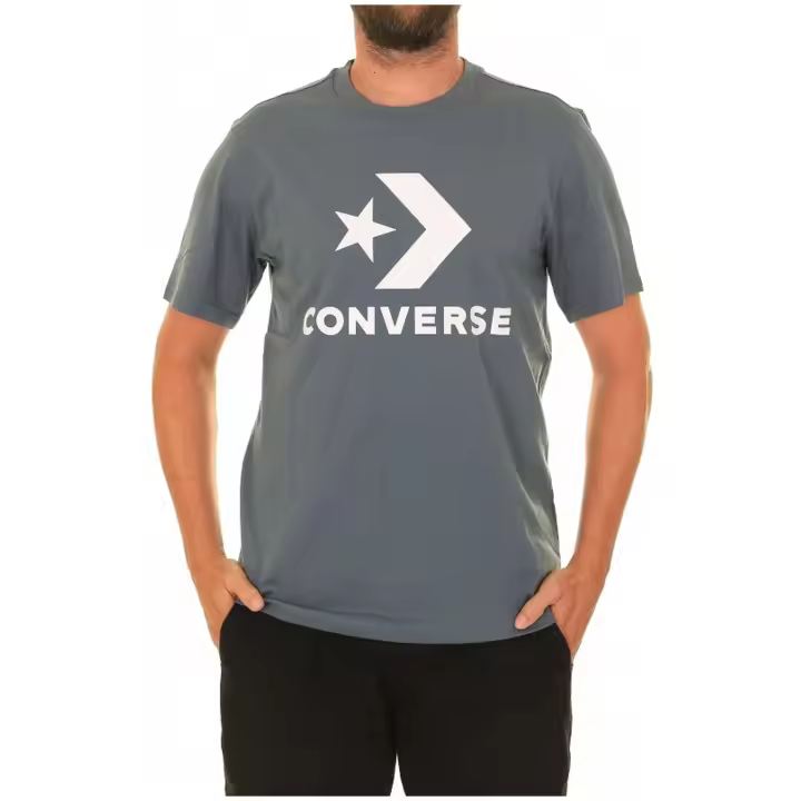 Camiseta de Manga Corta Converse Go-To Star Chevron Logo para hombre en color gris - 1