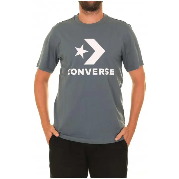 Camiseta de Manga Corta Converse Go-To Star Chevron Logo para hombre en color gris - 1
