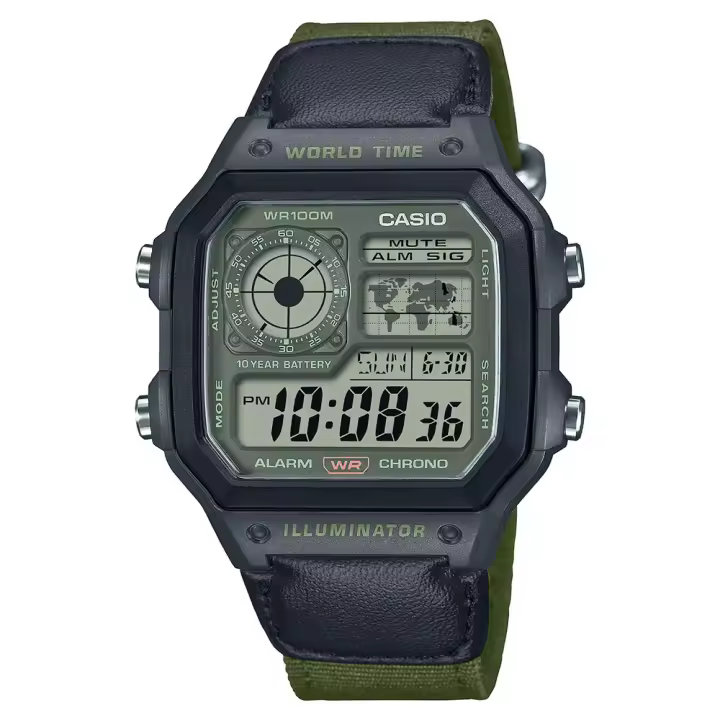 Casio Reloj Ae-1200whub-3avef Verde Hombre - 1