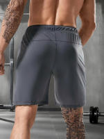 Shorts Casuales Para Hombre De Color Sólido Con Bolsillos De Cierre De Cremallera Y Cintura Elástica Con Cordón. Adecuados Para Verano Y Uso Diario. - details 16