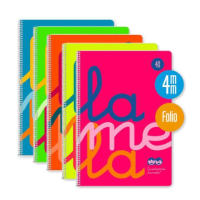 Bloc Lamela Tamaño Folio A4 Fluor PP 80 Hojas Cuadrícula 4mm 90g (Pack de 5 Libretas) - details 0