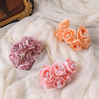 6PCS Rosas Artificiales De Seda Pequeñas Para Boda Decoración De Vaso Accesorio Para Novia Decoración De Hogar Y Dormitorio - details 6