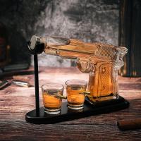 Gifts For Men Dad Whiskey Decanter Set 9 Oz With Two 2 Oz Glasses, Pistol Gun Unique Birthday Gift Ideas Daughter Son, Home Bar Gifts, Drinking Access - details 0