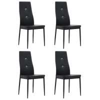vidaXL Sillas de comedor 4 unidades cuero sintético en color Negro/Blanco | cómodas modernas ergonómicas para comedor cocina salón hogar - details 0