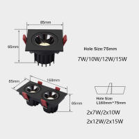 Lámpara De Techo LED Recargada 24W 12W Single/Doble Cabeza Luz De Spot Antigolpeante Para Oficina Hogar Tienda Interior Material Aluminio Fuente De Luz LED - details 4