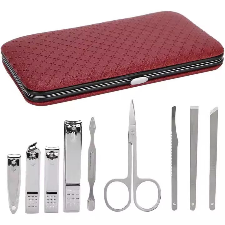 Kit Estuche Manicura ANGREK Kit de cortaúñas, juego de cortaúñas de manicura y pedicura de 19 piezas, kit de herramientas de extracción de acero inoxidable(Vino rojo), Nuevo - 1