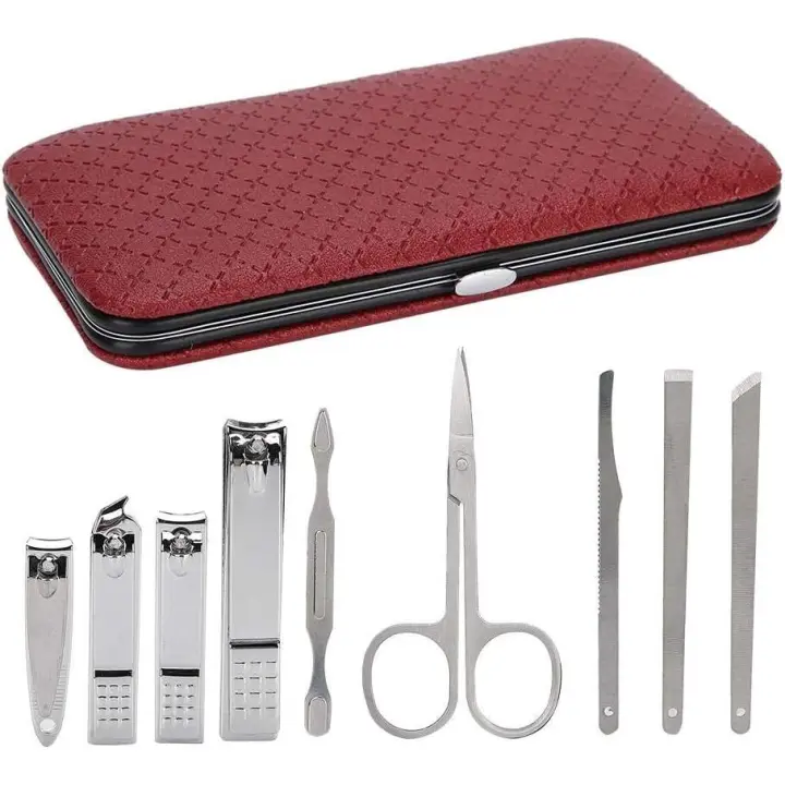 Kit Estuche Manicura ANGREK Kit de cortaúñas, juego de cortaúñas de manicura y pedicura de 19 piezas, kit de herramientas de extracción de acero inoxidable(Vino rojo), Nuevo - 1