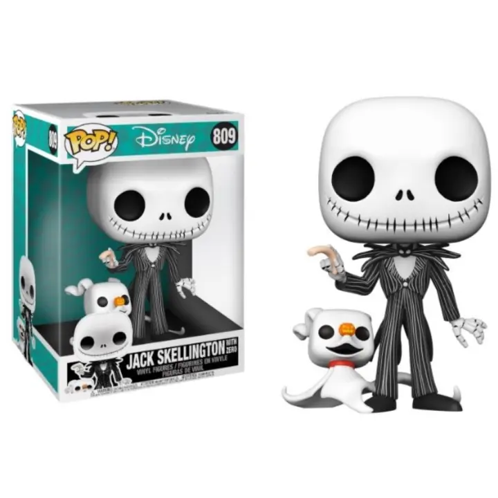FUNKO POP! PESADILLA ANTES DE NAVIDAD - JACK SKELLINGTON CON ZERO 25 CM, 49006, Nº809, TIENDA CON LICENCIA OFICIAL - 1