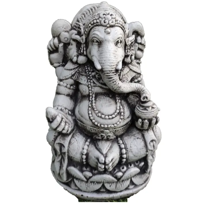 Figura decorativa Ganesha 28x18x31cm. de hormigón para el jardín - 1