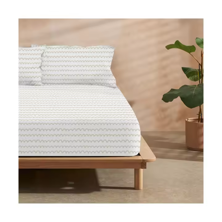 BL Belum | Bajera Vitoria Beig 100% algodón para Cama de 90, Bajera 175 Hilos - 1