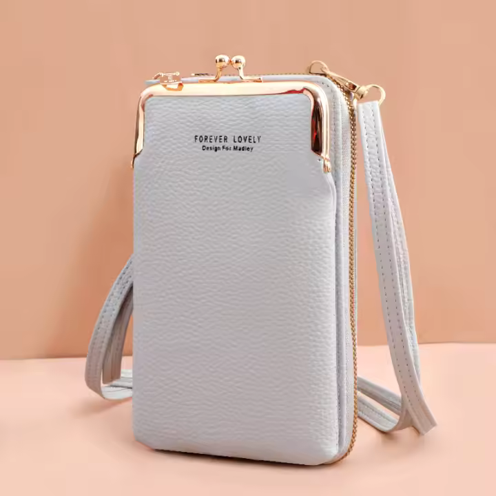 Bolso Bandolera Pequeño De Moda Para Mujer En Cuero Mate Mini Bolso De Hombro Mensajero Clutch Bolsa Para Teléfono Y Monedero Estilo Clásico - 1