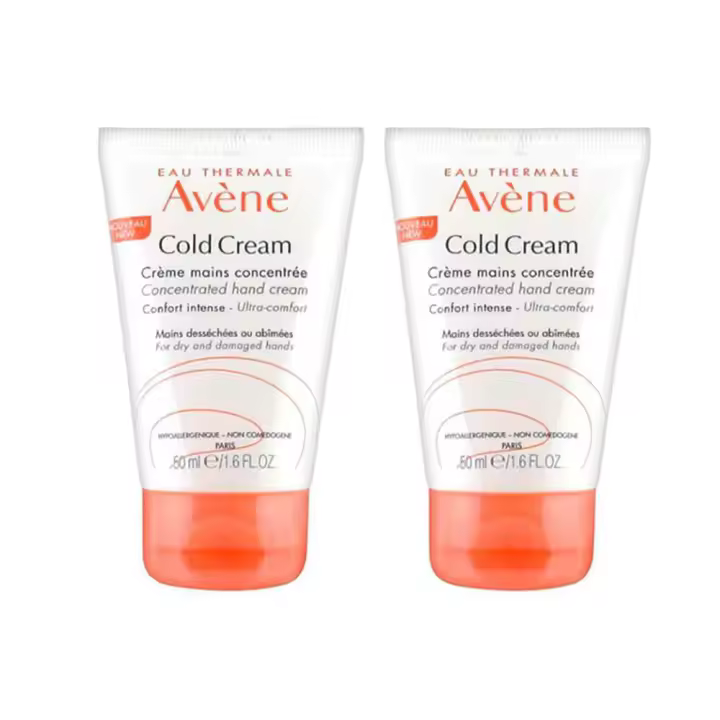 Avene Cold Cream Crema de Manos Concentrada Duplo 2x50ml - Hidratación Profunda y Nutrición Duradera para Piel Seca - 1