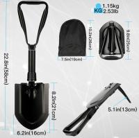 Pala plegable multifuncional, pala de nieve plegable, pala plegable militar, pala de supervivencia para acampar, pala plegable portátil para acampar, jardinería, supervivencia, senderismo, automóvil (1*) - details 1