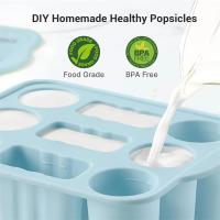 Molde De Helado De Silicona De Grado Alimenticio Con Palitos De Madera 9 Cavidades Para Hacer Popsicles Herramienta De Cocina Para El Verano - details 4