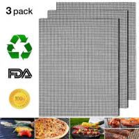 3Pcs Suela De Barbacoa Antiadherente Perforada Para Horno Herramienta De Asado Al Aire Libre Reutilizable Y Resistente Al Calor - details 0