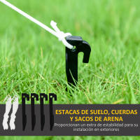 Outsunny Papá Noel Inflable con Bolsa de Regalos Saliendo de una Chimenea Decoración Inflable Navideña con Luces LED para Exterior Rojo - details 3