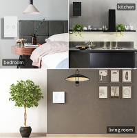 Interruptor Táctil De Pared LED Con Vidrio Templado Negro Y Blanco 1/2/3 Gánganos AC100-240 Interruptor De Panel De Energía - details 1