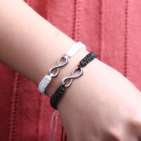 Juego De 2 Pulseras Infinito Hechas a Mano Retro Para Hombres Y Parejas Pulseras De Amistad Joyería Infinita Con Cierre De Toque - details 2