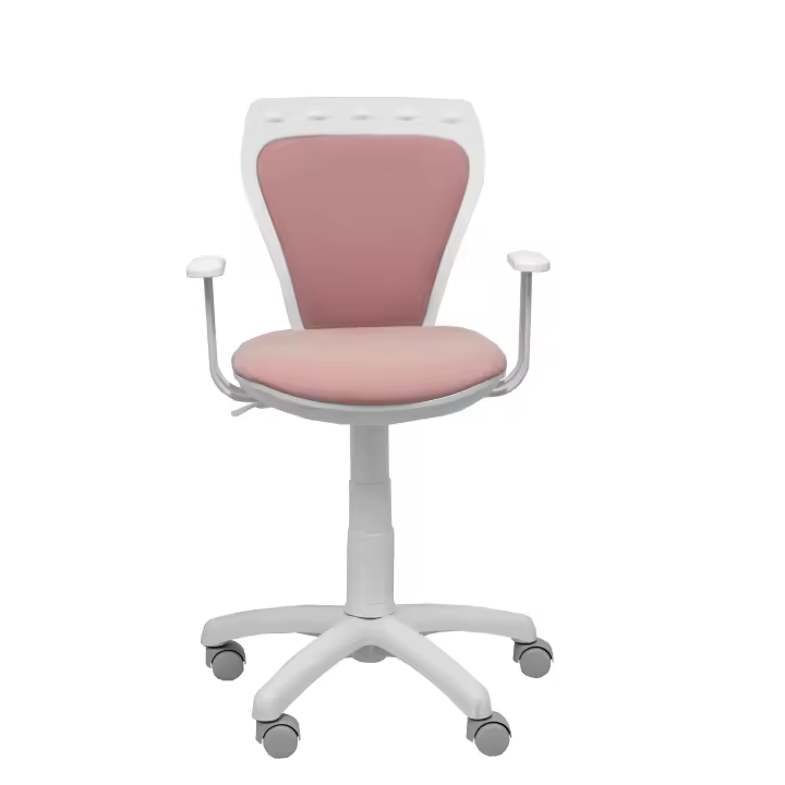 Piqueras Y Crespo Silla Juvenil Ergonómica Blanca y Rosa con Brazos Regulable en Altura - 1