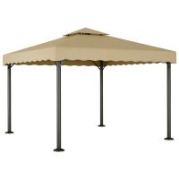 vidaXL Cenador aluminio y acero taupé 3x3 m cenador de jardín Color Crema,  Antracita,  Taupé y mas - details 0