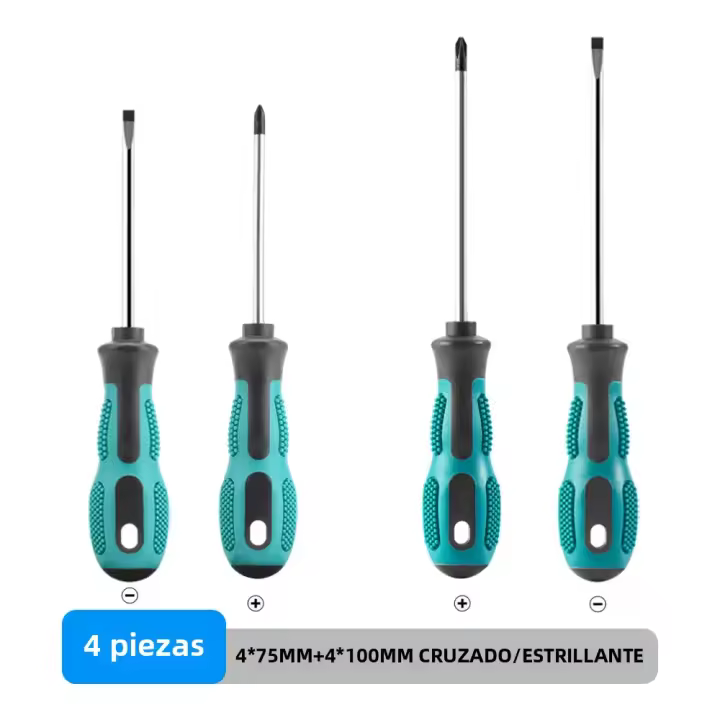 Juego De 4 Herramientas De Reparación a Prueba De Descargas Aisladas Con Mango Multipropósito Destornilladores Cruzados Y Rectos Para Electricista Herramientas De Seguridad Antideslizantes - 1