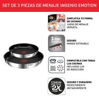 Tefal Ingenio Emotion juego de cocina de 2 piezas,22 cm/26 cm, acero inoxidable, apilable, revestimiento antiadherente, inducción, L8973S45 - details 2