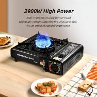 kiskick Hornillo de butano de 2900 W, hornillo de gas para camping y barbacoa, resistente a altas temperaturas, para cocinar al aire libre y uso en viajes, modelo B - details 1