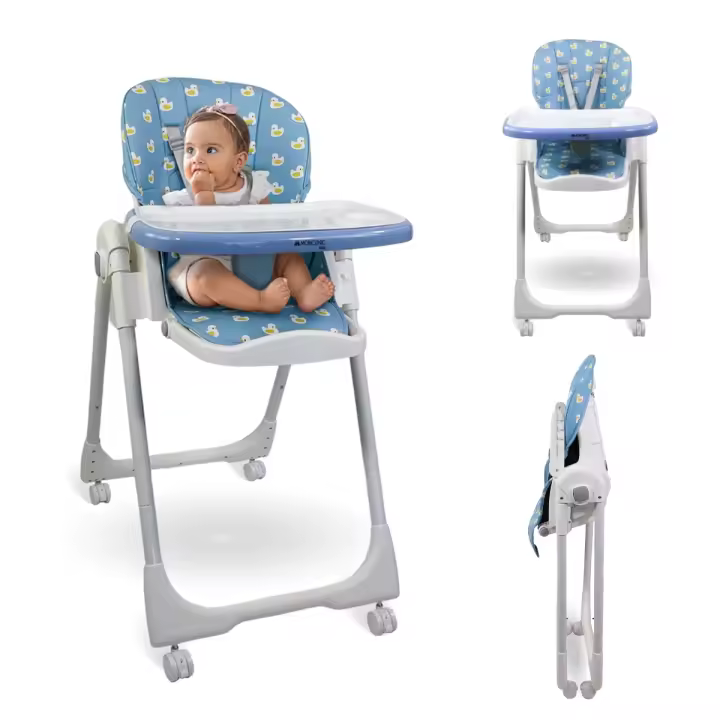 Trona con ruedas Mobiclinic Evolutiva Altura ajustable Plegable Bandeja extraíble Arnés de sujeción varios estampados Simba - 1