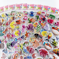 12 Hojas De Pegatinas 3D De Peces Marinos Para Niños Y Niñas Decoración De Álbum De Fotos Regalo Divertido Con Diseño De Dibujos Animados Marinos - details 2