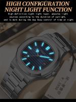 Reloj De Pulsera De Moda Para Hombre BINBOND 2024 Resistente Al Agua Con Fecha Luminosa Y Manos De Acero Inoxidable Cuarzo Redondo - details 3